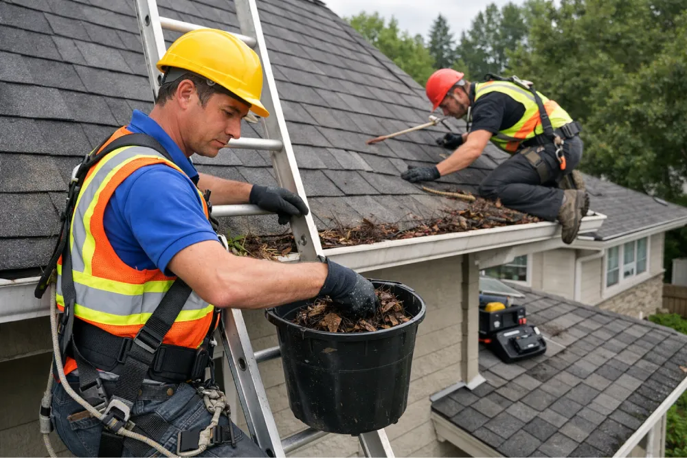 Professional exterior house cleaning including roof washing, driveway pressure cleaning, solar panel cleaning and window cleaning