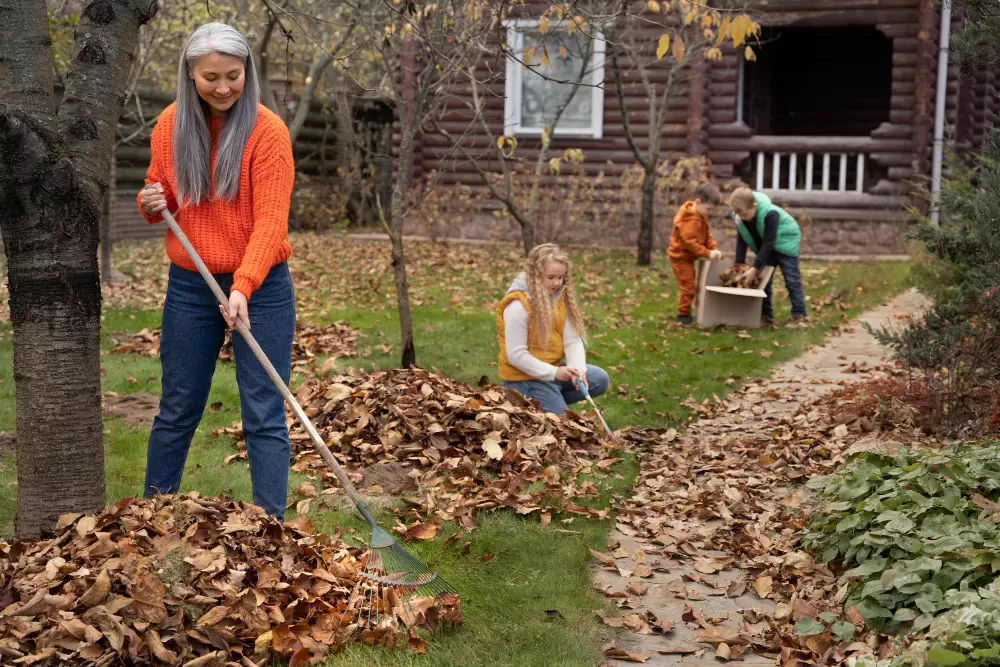Professional gardener cleaning a backyard in Adelaide